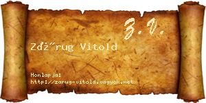 Zárug Vitold névjegykártya